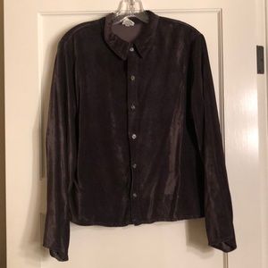 CP Shades Rayon Velvet Button Down Shirt Size S